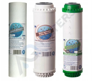 Aquafilter 3 Replacement Water Filters Purifier Sediment GAC KDF Softening 10" - Picture 1 of 2