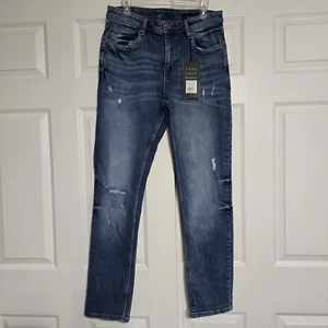 NYC The Perfect Jean Men’s Slim Thick Fit Glacier Med Rips New Size 32x32 - Picture 1 of 12
