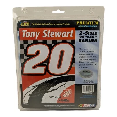 TONY STEWART #20 28"X 40" DOUBLE SIDED BANNER FLAG By BSI VINTAGE HOME DEPOT - Image 1 of 2