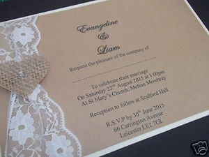 10 invitaciones de boda/invitaciones de noche personalizadas + sobres de colección - Imagen 1 de 4