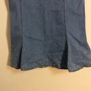 Nancy Bolen City Girl Denim Skirt Beaded Sample Size 10 - Picture 1 of 6