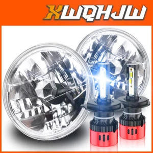 For Jeep Wrangler JK TJ LJ Halo White 7inch LED Headlights DRL lights Combo Pair - Bild 1 von 10