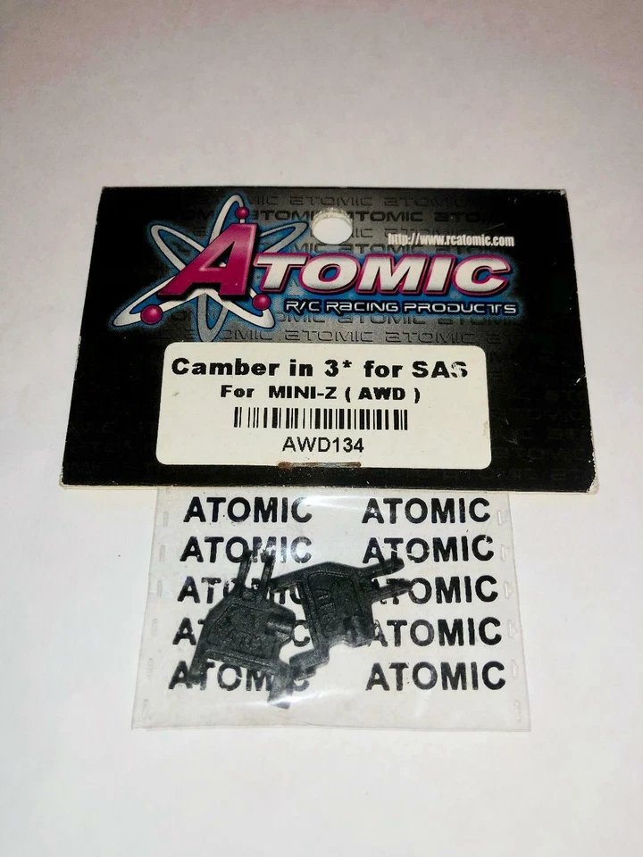 ATOMIC AWD134 Camber In 3 For SAS Kyosho Mini-Z AWD 1:27 RC Cars On Road from US - Image 1 of 1