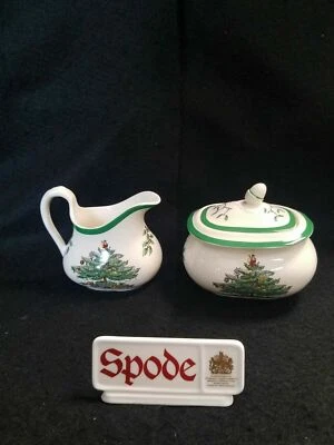 Spode Christmas Tree Sugar Bowl & Creamer - Image 1 of 4