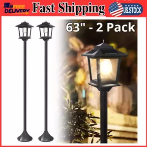 63Solar Lamp Post Lights 2Pack Outdoor Post Lights Waterproof Pole Lights Ou - Picture 1 of 8