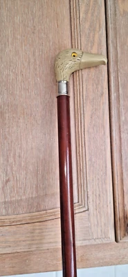 CABEZA DE PATO TALLADA DE COLECCIÓN / BASTÓN CABEZA DE ÁGUILA / BASTÓN 34" Foto 1 de 4