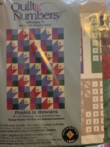 “Posies In Rowsies” Wallhanging Kit & Fabric 20X28” Quilt By Numbers Pack - Picture 1 of 4