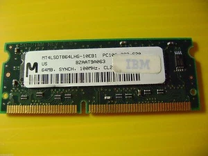 Micron MT4LSDT864LHG-10EB1 SD RAM 100 MHz 64 MB sincronización CL2 completamente funcional - Imagen 1 de 2
