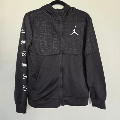 Jordan Negro Therma-Fit Cremallera Completa Sudadera con Capucha Juvenil XL Cálido Streetwear Jumpman Logo Foto 1 de 4