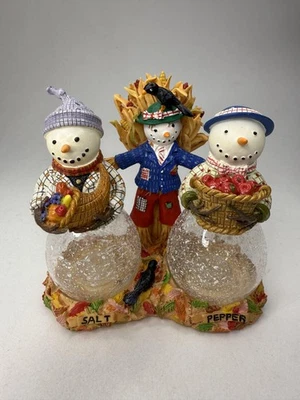 Juego de coctelera de sal y pimienta Princess House 2387 Snowpeople decoración de cosecha de otoño Foto 1 de 4