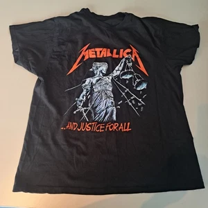 Vintage Y2K Metallica Justice For All Black Tee Shirt Size L - Bild 1 von 7