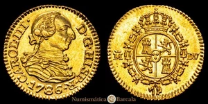 Carlos III (1759-1788). 1/2 escudo. 1786. Madrid. DV. (Cal-1280). Au. 1,74 gramo - Foto 1 di 3
