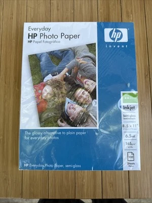 NEW HP EVERYDAY Semi-gloss Photo Paper ANY INKJET PRINTER 100 sheets 8.5" x 11" - Image 1 of 2