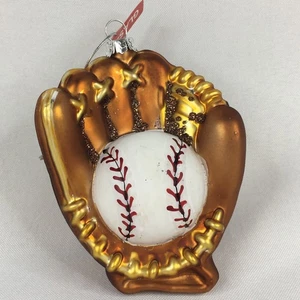 Guante de béisbol vidrio brillo adorno de Navidad deportes temática lanzador jugador - Imagen 1 de 13