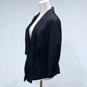 Bisou Bisou Jacket Blazer Size Large Black Womens Pleated NWT Lined - Picture 1 of 14