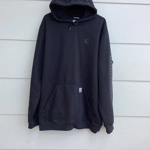 Carhartt Rain Defender Hoodie Loose Fit Black Men’s XL Tall Pullover - Picture 1 of 4