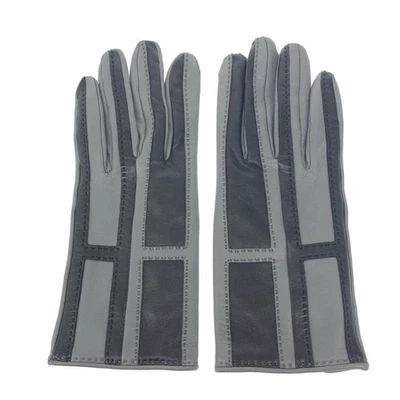 Hermes Gloves Leather Gray H motif Women's accessories France Size 7 1/2 Auth - Image 1 of 4