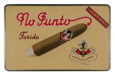 Rare 1930s Dutch“No Punto" litho hinged Art Deco 10 cigar tin in exc condition - Image 1 of 4