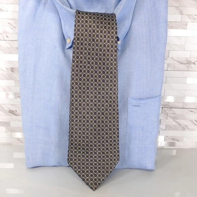 Para Hombres Azul Corbata Geo Mosaico Art Deco Corbata Traje Prendas de Trabajo Vestido Hecho a Mano ROSA Foto 1 de 4