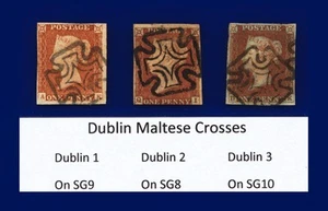 1841 SG8-10 with Dublin Maltese Crosses Types 1, 2 & 3 bcdq - Picture 1 of 2