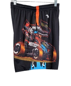 Haudenschild Racing #17 NOS Energy Shorts Pull-on Men L Black Flames Sprints 8" - Picture 1 of 14