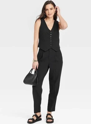A New Day Women's Tailored Suit Vest Size XL Black  - Image 1 of 4