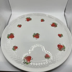 Lourioux Le Faune Strawberries 12” Plate French Porcelain - Picture 1 of 4