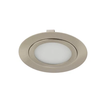 20x LED-Einbauleuchte 72mm 12V/3W 3000K 190lm, matt-chrom, passt in Schalterdose - Bild 1 von 4