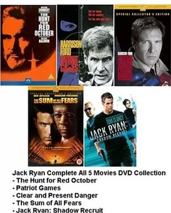 Jack Ryan All 5 Movies Films DVD Complete Collection Set New UK R2 Robert Ludlum - Picture 1 of 1