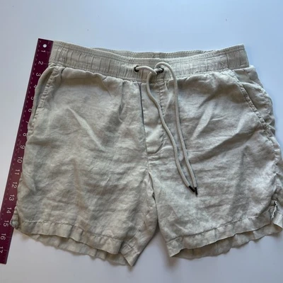 Pantalones Cortos James Perse Para Hombre Talla 1 Pequeño Gris Claro Lino Ligeros MKO4249 $175 Foto 1 de 4