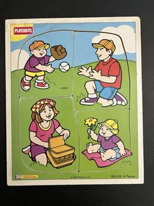 Rompecabezas de madera Family at the Park 180-02 4 piezas aprendizaje para niños pequeños de colección Playskool 1996 - Imagen 1 de 10