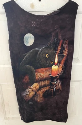 Vintage The Mountain Halloween Dress Distressed Black Cat Candle Women's S, M - Image 1 of 4