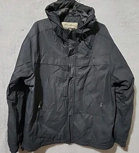 Eddie Bauer Outdoor Men XXL Polyester Filled Hood Adjustable Waist Grey Jacket - Picture 1 of 5