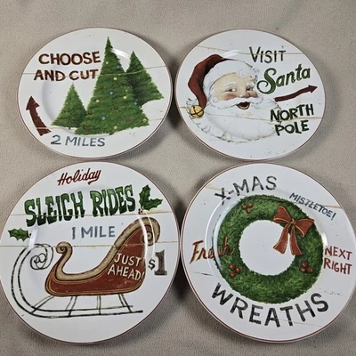 SAKURA SIGNOS DE NAVIDAD, Juego de 4 platos aperitivos para ensalada entre aperitivos sin usar Foto 1 de 4