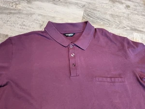 David August Mens Burgundy Polo Shirt Mercerized Pima Cotton Stretch Size M Peru - Picture 1 of 9