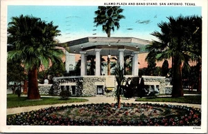 ALAMO PLAZA and BAND STAND San Antonio, Texas TX c1928 Postcard - Picture 1 of 2