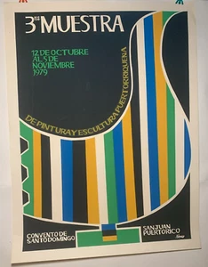 Plakat / Kartell 3ra Muestra de Pintura y Escultura Puertorriqueña Luis Alonso 1979 - Bild 1 von 10