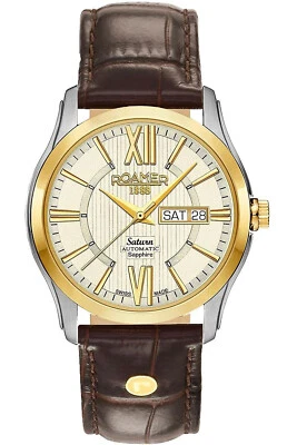 Roamer Saturn II Men's Swiss Made Automatic Watch Dress Champagne Dial NEW - Image 1 of 4