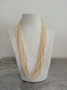 Catena perle d'acqua dolce Jka 11 fila con chiusura argento 925 - Foto 1 di 4