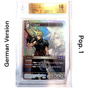 2016 Final Fantasy TCG Opus I GERMAN - Cloud Foil 1-182L - BGS 10 Pristine - Picture 1 of 1