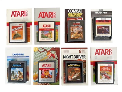 (8) Atari 1970s 1980s Vintage Video Game Cartridge Original Manual Ms. Pac-Man + - Image 1 of 4