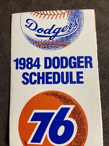 1984 CALENDRIER DE POCHE BASEBALL LOS ANGELES DODGERS - UNION 76 - Photo 1/2