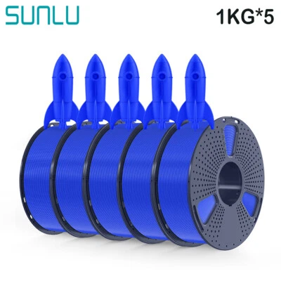 5x 1KG SUNLU PETG PLA Meta PLA+2.0 SILK ABS ASA 3D Printer Filament 1.75mm 5KG - Image 1 of 4