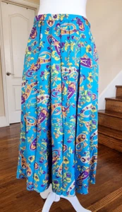 Ralph Lauren Collection Purple Label Skirt Blue Pleated Silk Midi Length Size 8 - Picture 1 of 9