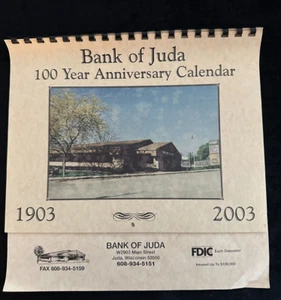 Werbe-Promokalender Juda WI Jahrhundert Jubiläum 2003 ~ tolle alte Fotos - Bild 1 von 7