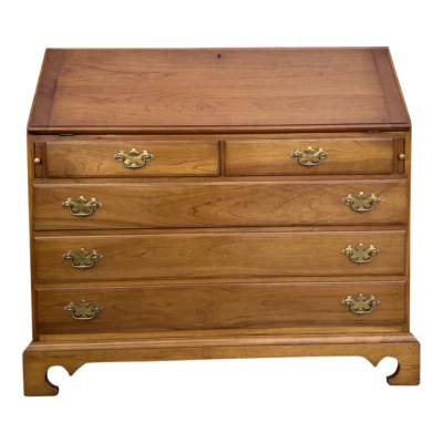 Stickley 1961 sólido cereza caída frente tradicional estilo Chippendale secretaria Foto 1 de 4