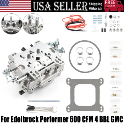 For Edelbrock 1405 Performer 600 CFM 4 Barrel Carburetor Manual Choke,For Chevy Foto 1 de 4