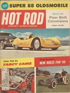 JANUARY 1960 HOT ROD MAGAZINE SUPER 88 OLDSMOBILE DRAG RACING RULES FANCY CAMS - Picture 1 of 1