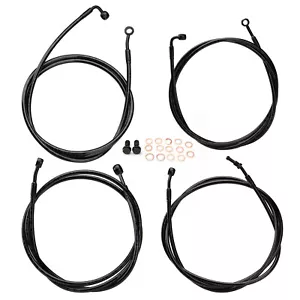 10"-12" Bar Brake Line Clutch Cable for 2017-2020 Harley Touring Road King w/ABS - Picture 1 of 7