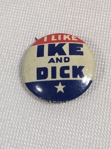 Ike & Dick (1952) Eisenhower / Nixon Presidential 14/16" pin - Picture 1 of 3